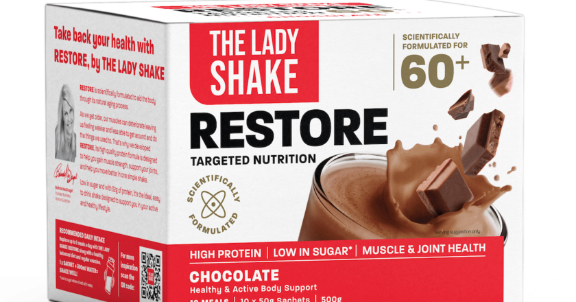 Australia’s leading weight loss brands, The Man Shake and The Lady Shake, unveil ‘Restore’, a new product tailored to baby boomers.